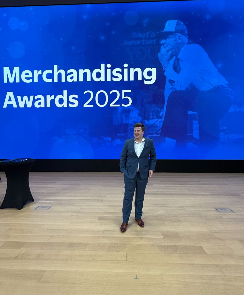 Jack Adams on stage at Merchandising Awards 2025
